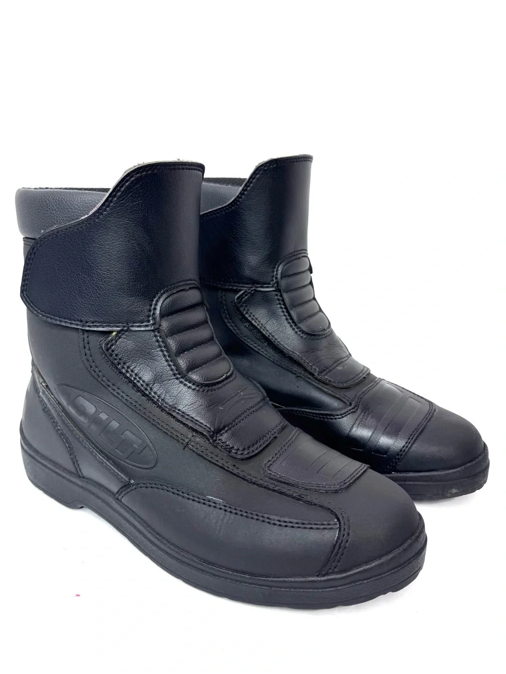 Bilt Black Micro Fiber Leather Slip On Ankle Motorcycle Riding Boots Men Size 9